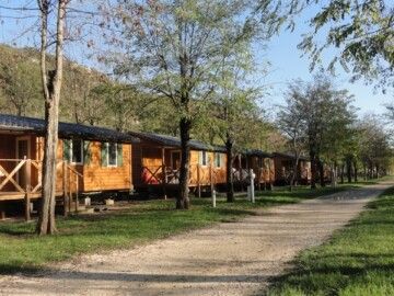 Camping Domaine Arleblanc Ardeche :Holzchalet 2 Zimmern