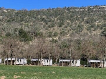 Camping  Arleblanc:Mobilheim « Gehobener Komfort » 3 Zimmern