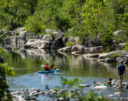The river along the campsite