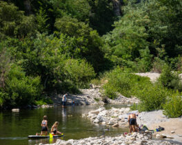 The river along the campsite